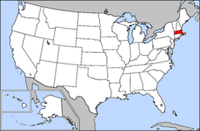 USA map showing location of  Massachusetts